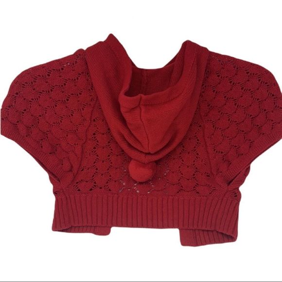 Girls Sz 2 Red OshKosh Hooded Sweater - Picture 4 of 5